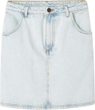 American Vintage denim logo-patch mini skirt - Blue