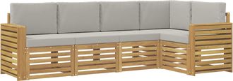 vidaXL Conjunto De Sof&aacute;s De Exterior 5 Uds. Blanco Y Gris Claro Vidaxl