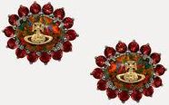 Vivienne Westwood Annia Earrings Ruthenium-gold-red-synthetic-opal- Ruthenium-gold-red-synthetic-opal- Women