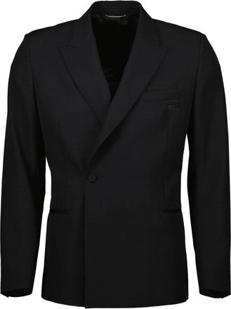 Dior Wol Mohair Satijn Detail Blazer - Heren - Blazers - Zwart - M - Wol - Jassen