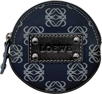 Loewe Navy Pvc Leather Coin Purse/Coin Case (Pre-Owned)
