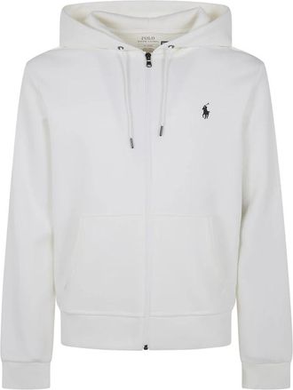 Polo Ralph Lauren Double-Knit Zip-Up Hoodie - Heren - Vesten met rits - Wit - XL - Katoen - Hoodies & sweatvesten