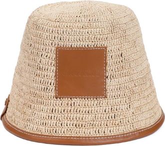 Jacquemus Bruin Leren Bob Hoed met Klep - Dames - Hoeden - Bruin - 60 CM - Leer - Accessoires