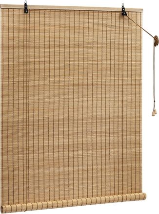 Woltu Woltu Tapparella In Listelli Di Bamboo Marrone 110x220 Cm