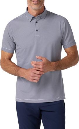 Mizzen+Main Versa Trim Fit Stripe Performance Golf Polo in Navy White Stripe at Nordstrom, Size Xx-Large