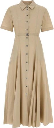 Tory Burch Cotton Shirtdress - Dames - Shirt Kleedjes - Beige - 2XS - Katoen - Kleedjes