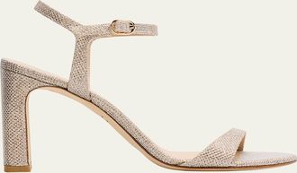 Stuart Weitzman Babette Metallic Ankle-Strap Sandals
