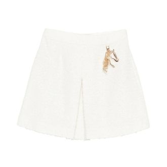 Emporio Armani Short Skirts, female, White, Size: 2XS Tweed Mini Skirt