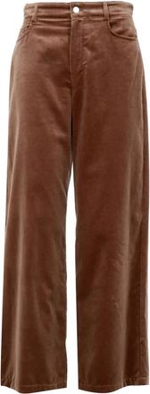 Max Mara Flared Velvet Broeken - Dames - Wijde Broeken - Bruin - S - Katoen - Broeken