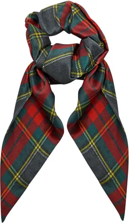 Vivienne Westwood Logo-embroidered Tartan Silk Scrunchie - Red - One Size