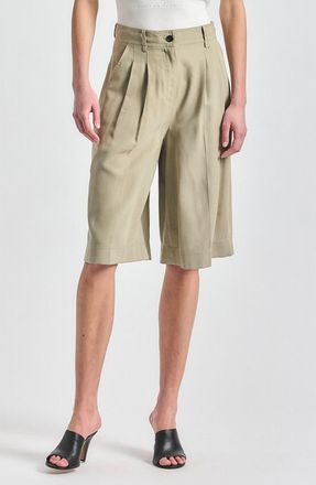 Derek Lam Maddox Pleat Front Bermuda Shorts in Silver Sage at Nordstrom, Size 4