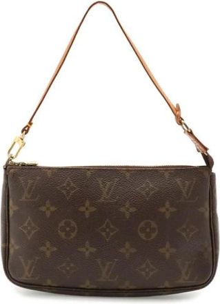 Louis Vuitton Tweedehands Canvas Louis Vuitton tassen - Dames - Vintage Handtas - Bruin - ONE Size - Vintage