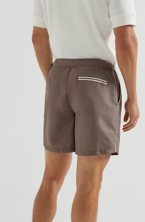 Brunello Cucinelli Nylon swim shorts in Hazelnut at Nordstrom, Size Xxx-Large Eu