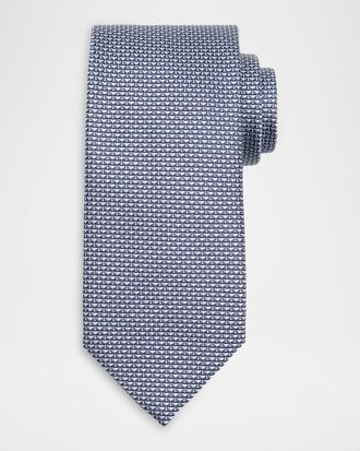Brioni Men & apos;s Micro Triangle Silk Jacquard Tie