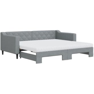 vidaXL Sof&aacute; Cama Nido Con Colch&oacute;n Tela Gris Claro 90x190 Cm Vidaxl