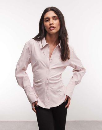 Monki camicia stretta in vita rosa polveroso