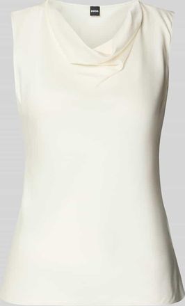 HUGO BOSS Regular Fit Blusentop aus Seiden-Mix Modell BELIDINA in Offwhite, Gr&ouml;&szlig;e 32