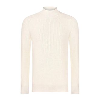 Gran Sasso Dolcetto a collo alto a coste - - Knitwear - Uomo - Bianco - M