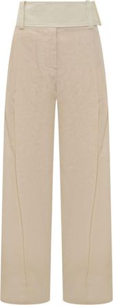 Sportmax Beige Straight Flat Front Pants