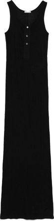 Ami Katoenen maxi-jurk - Zwart