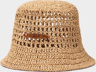 CMMN SWDN Mens Raffia crocheted bucket hat