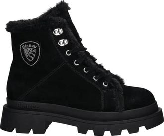 Blauer Kimmel Enkellaarzen - Dames - Veterlaarzen - Zwart - 36 EU - Su&egrave;de - Schoenen