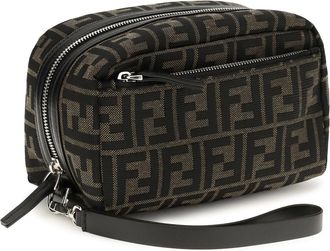 Fendi Mens Ff Jacquard Beauty Case Tab.mr+nero Polyester; Cotton Cases