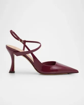 Alexandre Birman 85mm Tita Wrap Patent Leather Pumps