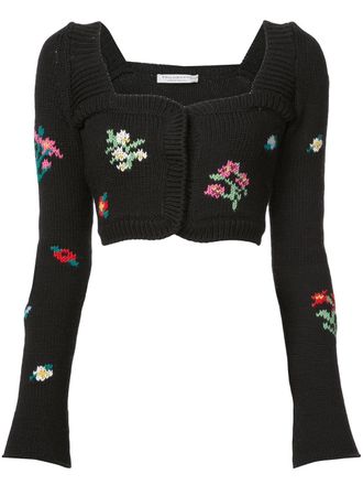 Philosophy di Lorenzo Serafini Cropped Floral Sweater - Zwart