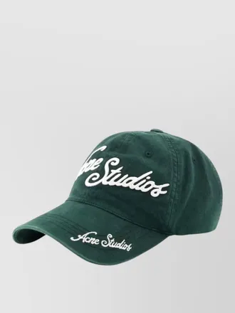 Acne Studios cotton cap curved brim logo detail