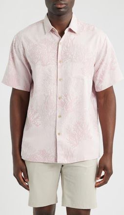 Kahala Humu Hideout Jacquard Short Sleeve Button-Up Shirt in Pua at Nordstrom, Size Xx-Large