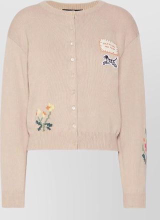 Max Mara cotton fine-knit intarsia cardigan