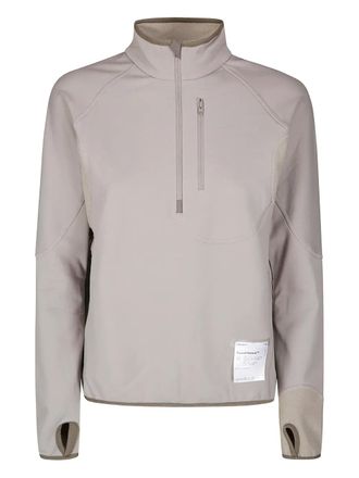 SATISFY half-zip top - women - Polyamide/Polyester/Spandex/Elastane - L - Neutrals