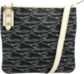 Gucci Pre-owned Vintage Schoudertas - Dames - Vintage Schoudertas - Blauw - ONE Size - Leer - Vintage