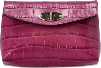 Mulberry Trousse make up Darley effetto coccodrillo - Rosa