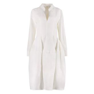 Bottega Veneta Viscose and Linen Dress - female - Bottega Veneta - Shirt Dresses - White - 2XS - Dresses