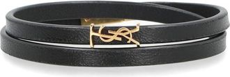 Saint Laurent Double-wrap Leather Bracelet