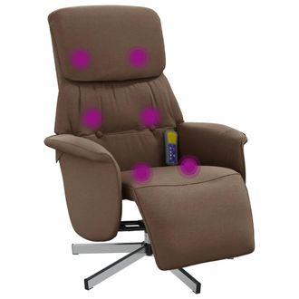 vidaXL Vidaxl - Sill&oacute;n Reclinable De Masaje Con Reposapi&eacute;s Tela Marr&oacute;n