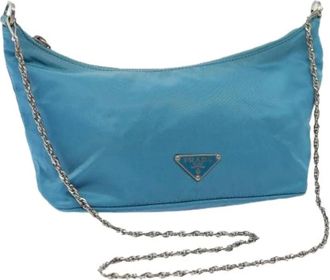 Prada Pre-owned Mini Bags, female, Blue, Size: ONE SIZE Pre-owned Vintage Nylon Mini Bag