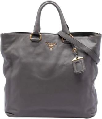 Prada Pre-owned Tote Bags, female, Gray, Size: ONE SIZE Pre-owned Vintage Satchel