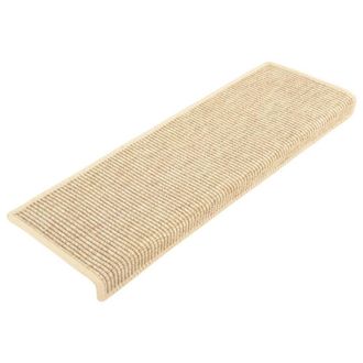 Berkfield Home Stair Mats Self-adhesive Sisal-Look 15 pcs 65x21x4 cm Light Beige | Size: Medium