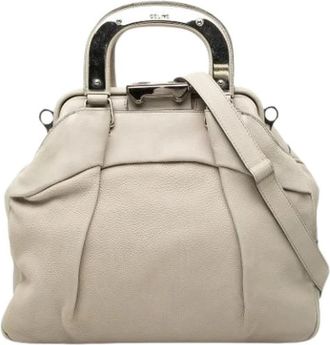 Celine Pre-owned Satchel - Dames - Vintage Handtas - Grijs - ONE Size - Leer - Vintage
