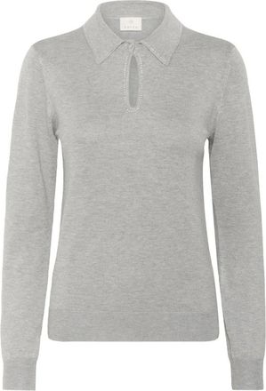 Kaffe Truien & Vesten, Dames, Grijs, S, Nylon, Rondgebreide trui