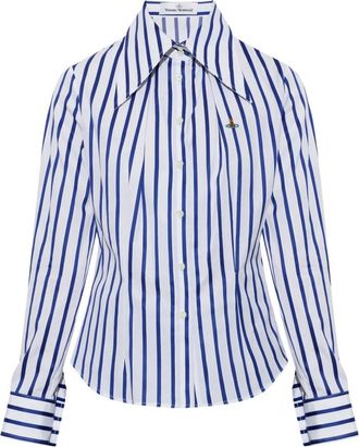 Vivienne Westwood Violin Shirt - Dames - Overhemden - Blauw - M - Katoen - Overhemden