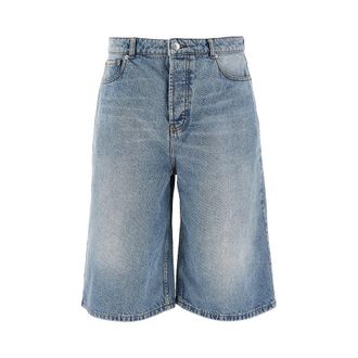 Ami Wide leg denim shorts Man 34