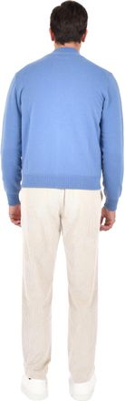 Drumohr Mens Reversible Cashmere Jacket Light Blue