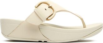 FitFlop Fitflop Womens Lulu Resin Buckle Leather Toe-post Sandals - Natural - Size UK 6
