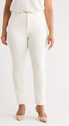 Anne Klein Leo Straight Leg Jeans in White Dove at Nordstrom, Size 24W