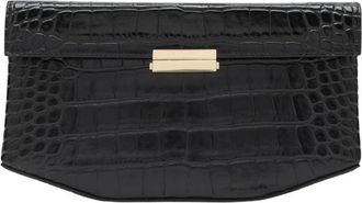 Toteme Clip Croco-Embossed Schoudertas - Dames - Clutches - Zwart - ONE Size - Leer - Tassen