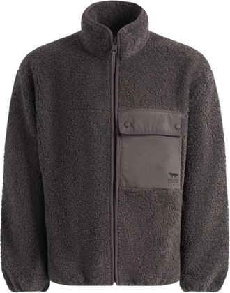 Maison Kitsun&eacute; Fleece Jacket - Heren - Fleece jassen - Grijs - L - Polyester - Fitness